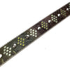 b.b. Simon Green Studded Leather Fully Loaded Big Block Crystal Belt - Dudes Boutique