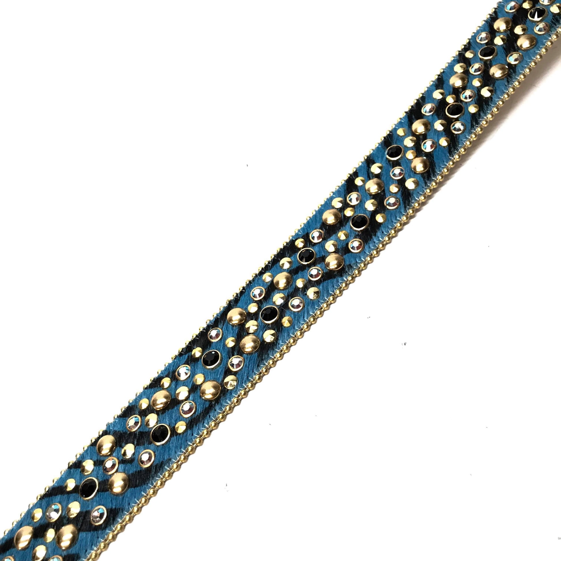 b.b. Simon Combat Buckle Zebra Pony Crystal Belt - Dudes Boutique