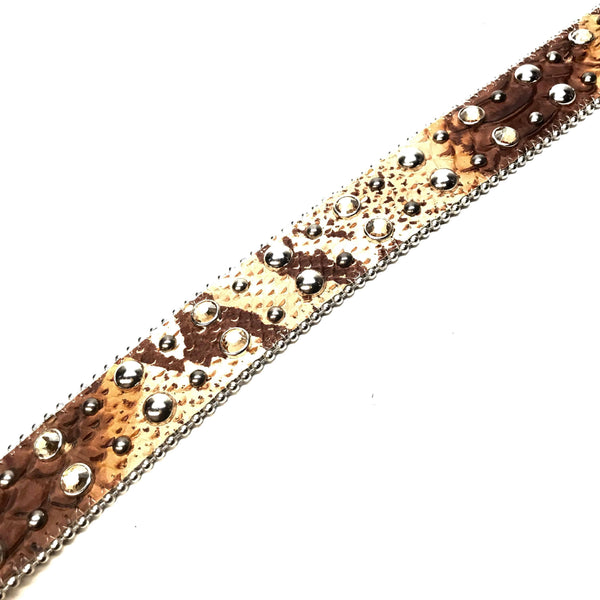 b.b. Simon 'Natural Python' Arch Crystal Belt – Dudes Boutique