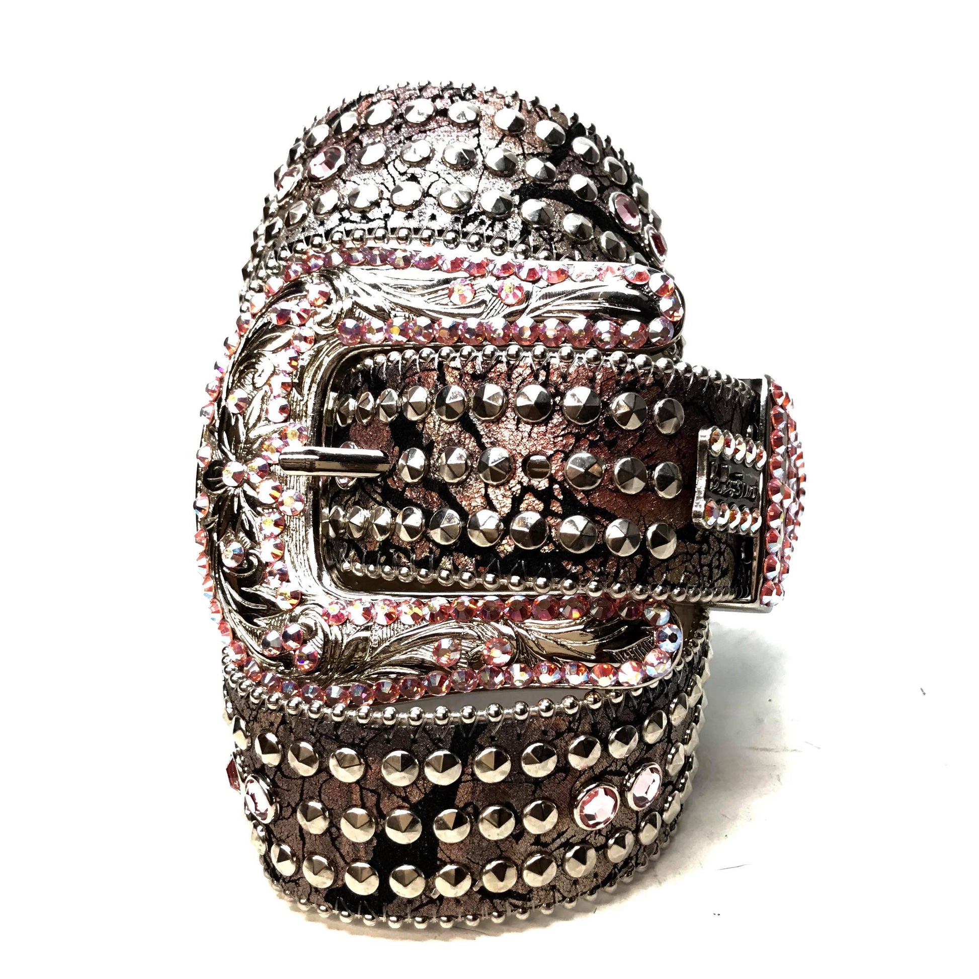 b.b. Simon 'Triple Studded' Mixed Crystal Belt - Dudes Boutique