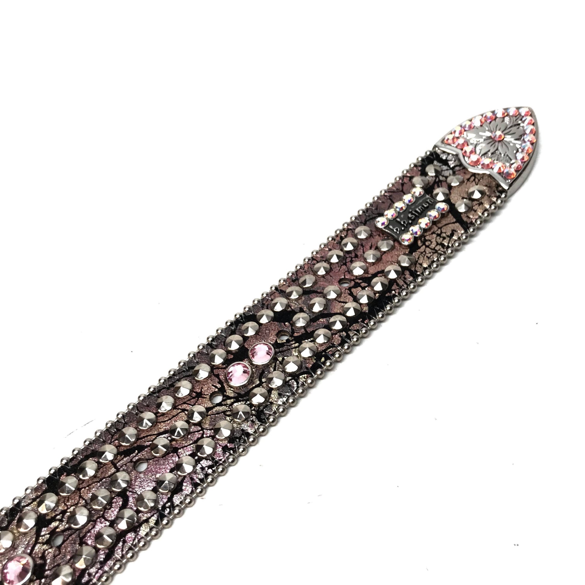 b.b. Simon 'Triple Studded' Mixed Crystal Belt - Dudes Boutique