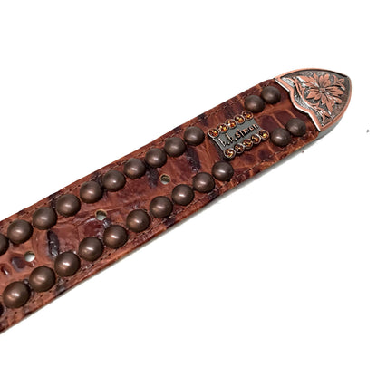 b.b. Simon 'Bronze Studded' Crystal Belt - Dudes Boutique