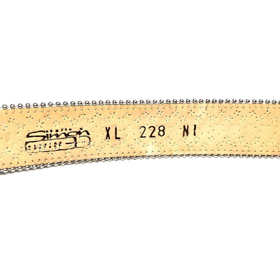 BB Simon Swarovski Crystal Black Leather Belt 34 XL New