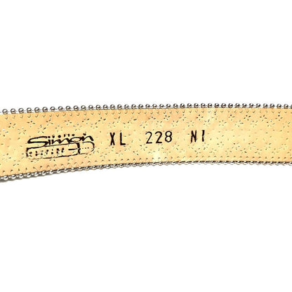 b.b. Simon Black Skull Studded Pony Hair Crystal Belt - Dudes Boutique