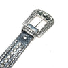 b.b. Simon Silver Studded Leather Crystal Belt - Dudes Boutique