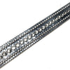 b.b. Simon Silver Studded Leather Crystal Belt - Dudes Boutique