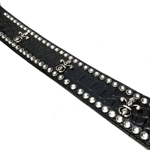 b.b. Simon 'Royal Croc' Black Thick 2.5" Crystal Belt - Dudes Boutique