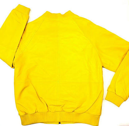 Kashani Lemon Naked Lambskin Bomber Jacket - Dudes Boutique