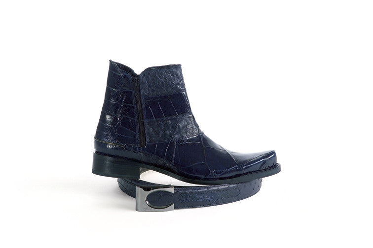 Mauri - 2096 Blue Ostrich Dress Boot - Dudes Boutique