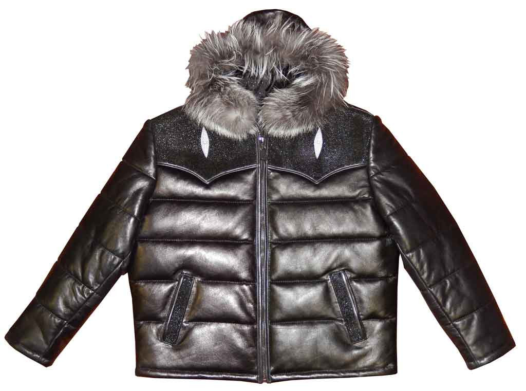 G-Gator - 2910H Quilted Lambskin/Stingray Hooded Jacket - Dudes Boutique