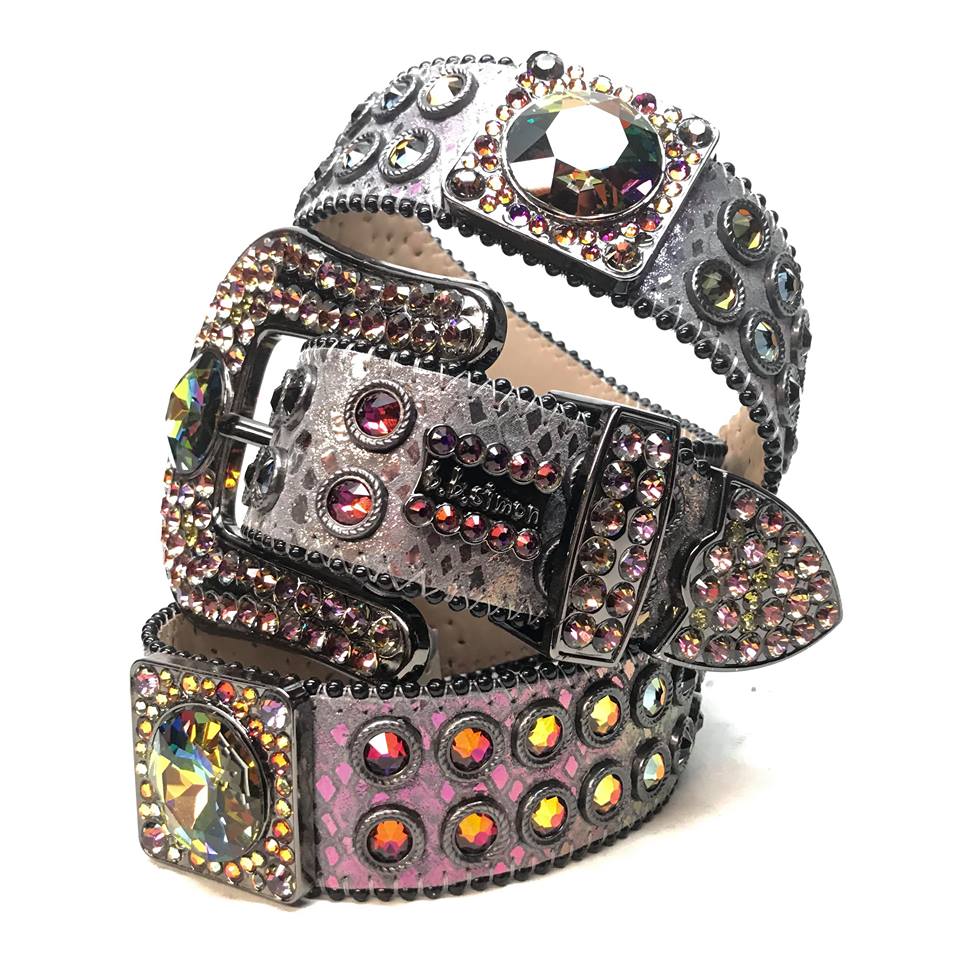 BB Simon Aligator Buckle With Crystals outlets Beautiful - Bling. Made In Italy