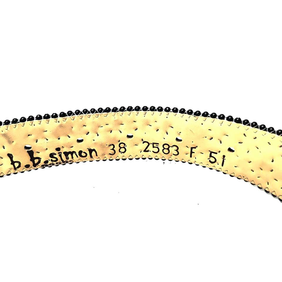 b.b. Simon Big Block Black Crystal Belt - Dudes Boutique