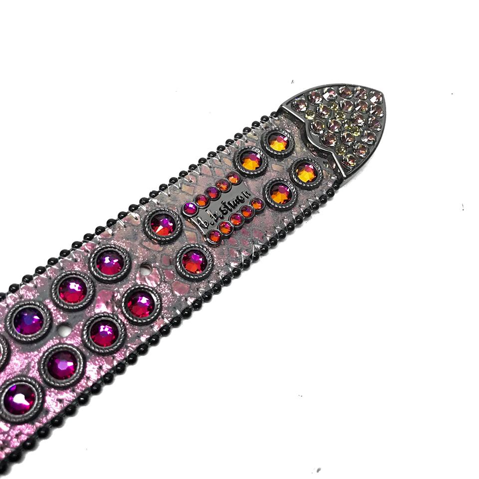 b.b. Simon Big Block Iridescent Crystal Belt - Dudes Boutique