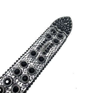 b.b. Simon Big Block Black Crystal Belt - Dudes Boutique