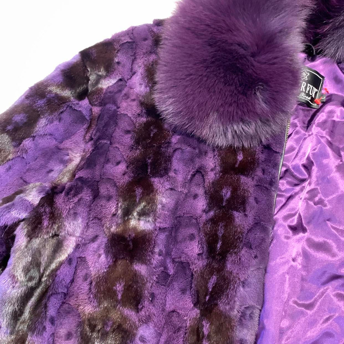 Kashani Men's Purple Diamond Cut Mink Fur Coat - Dudes Boutique