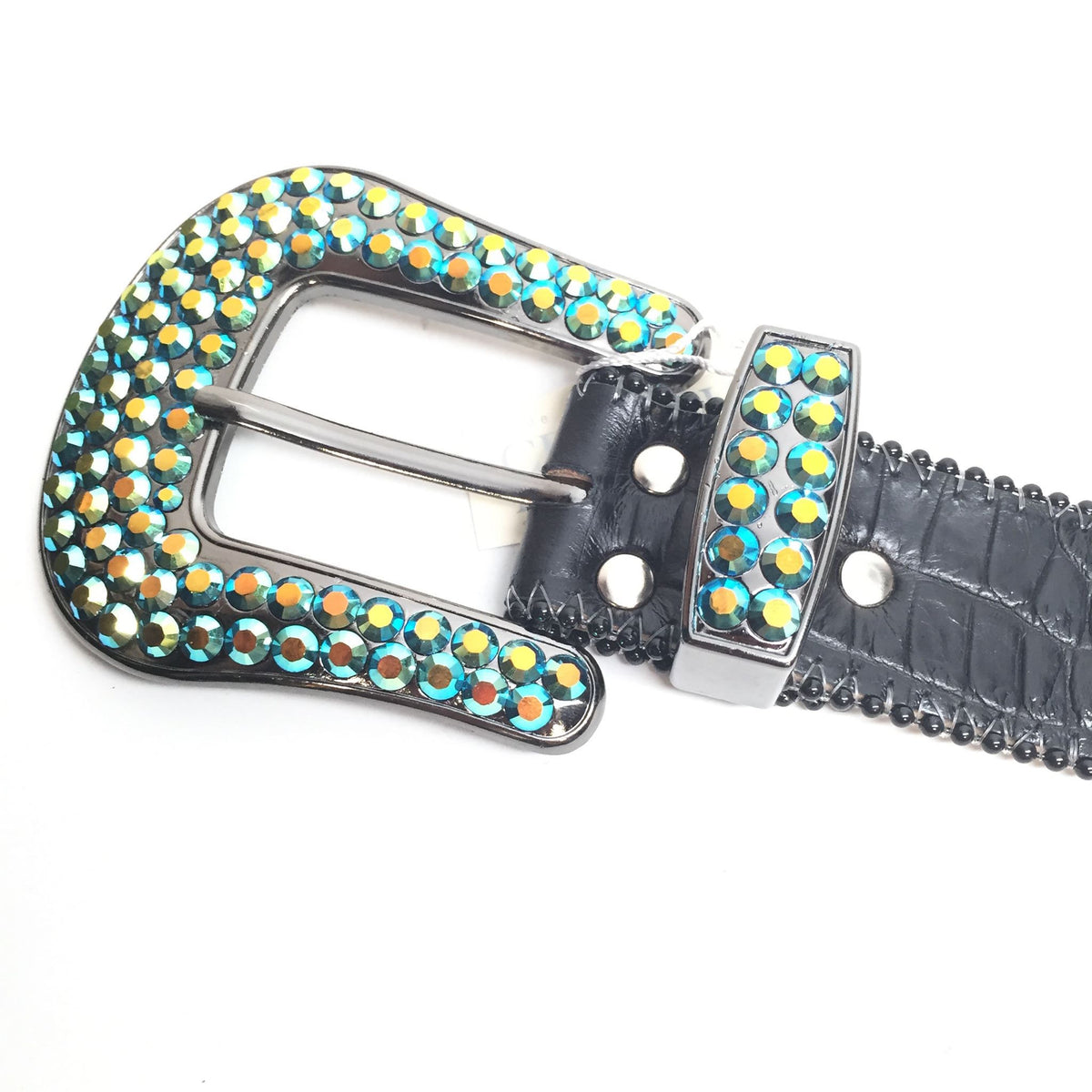 b.b. Simon Fully Loaded Turquoise Crystal Belt - Dudes Boutique