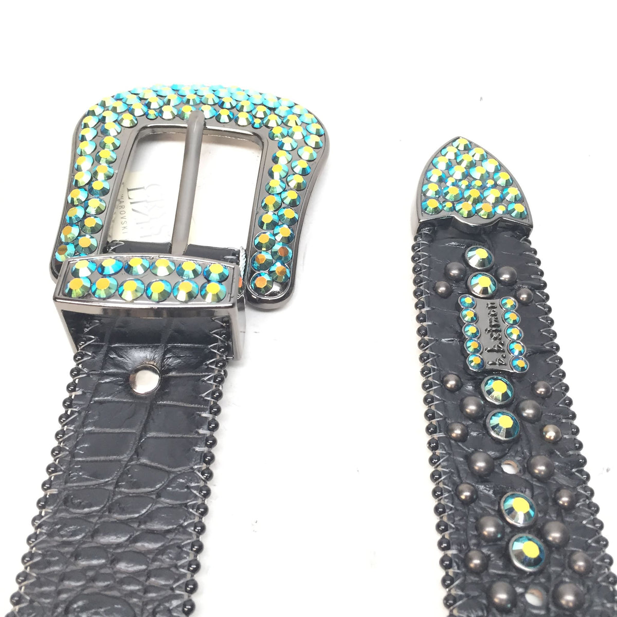 b.b. Simon Fully Loaded Turquoise Crystal Belt - Dudes Boutique