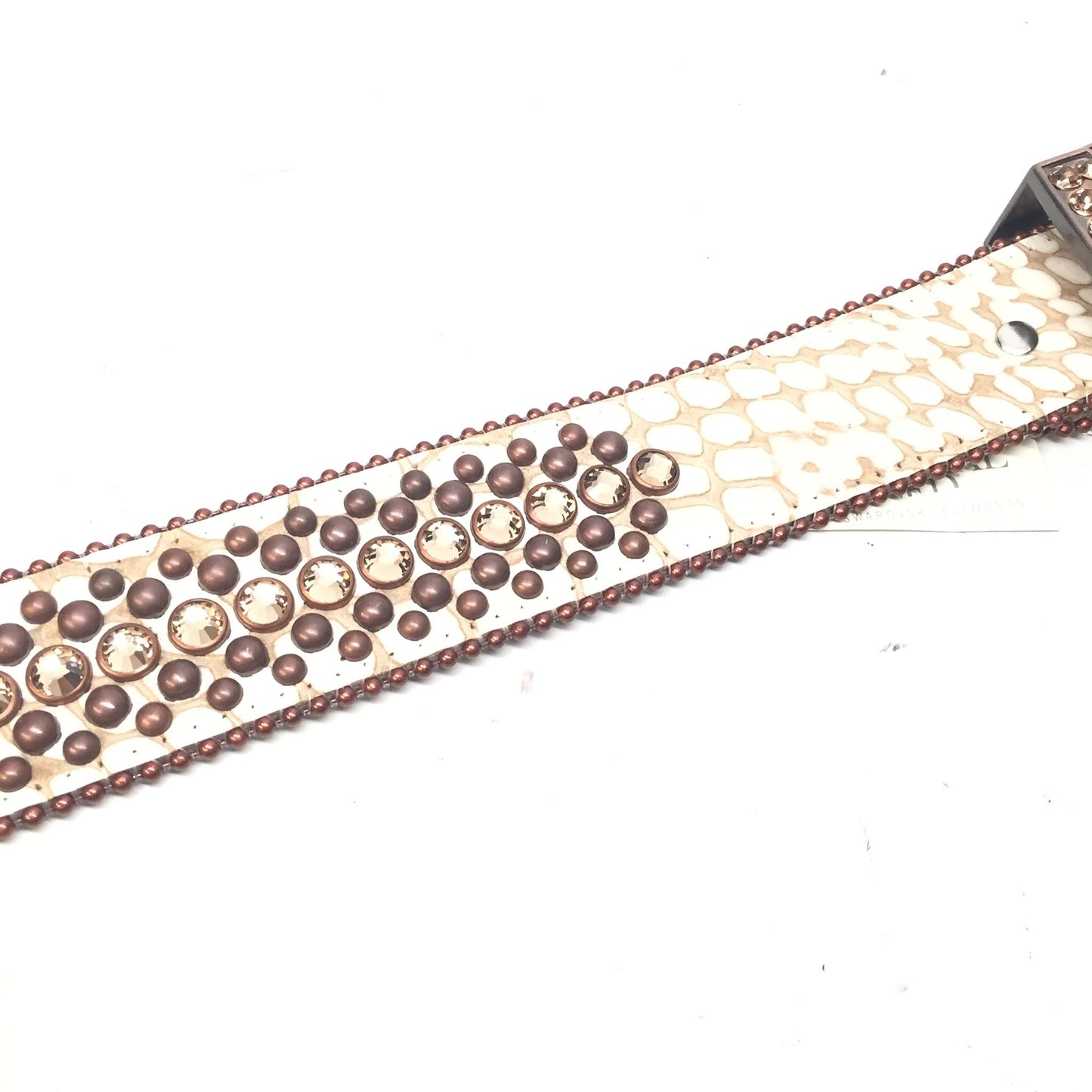 b.b. Simon Fully Loaded 'Cream Gator' Crystal Belts - Dudes Boutique