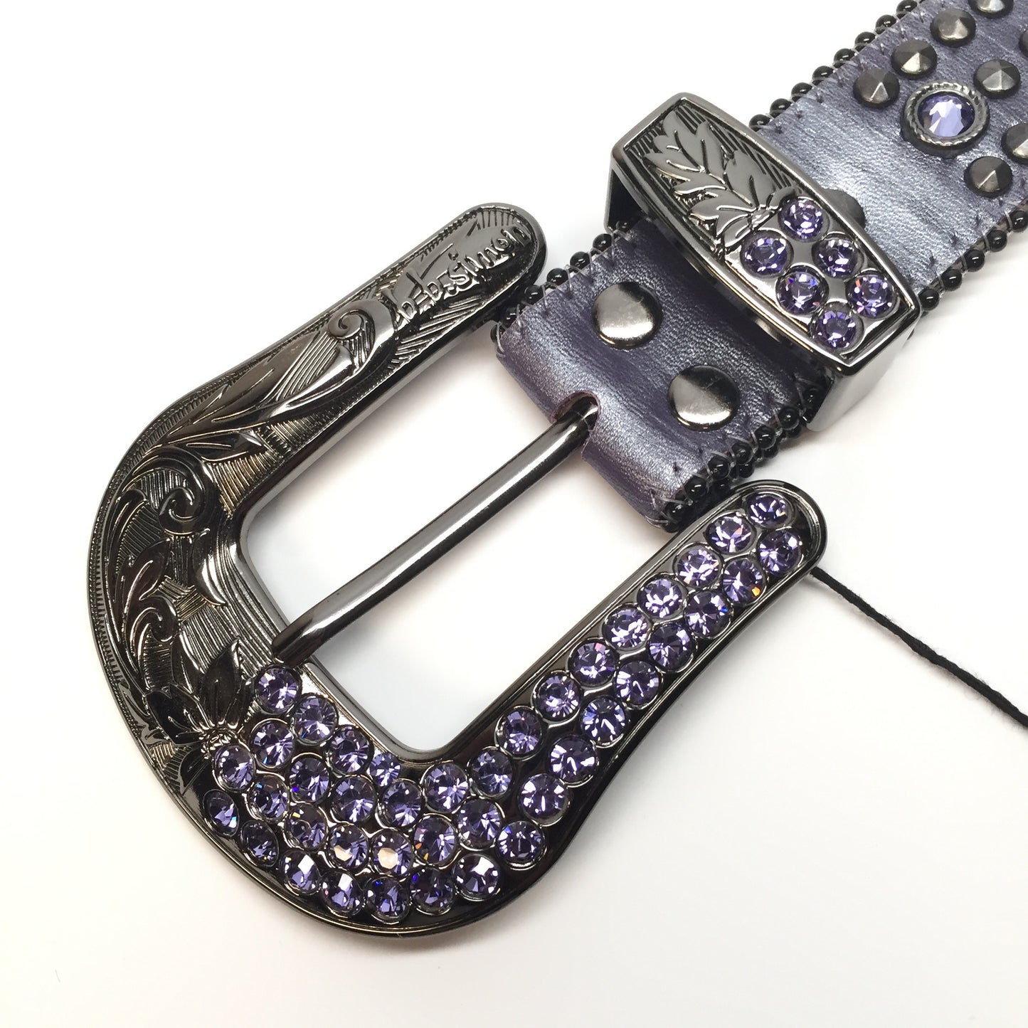 b.b. Simon 2552M36 Purple Crystal Belt - Dudes Boutique