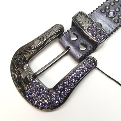 b.b. Simon 2552M36 Purple Crystal Belt - Dudes Boutique