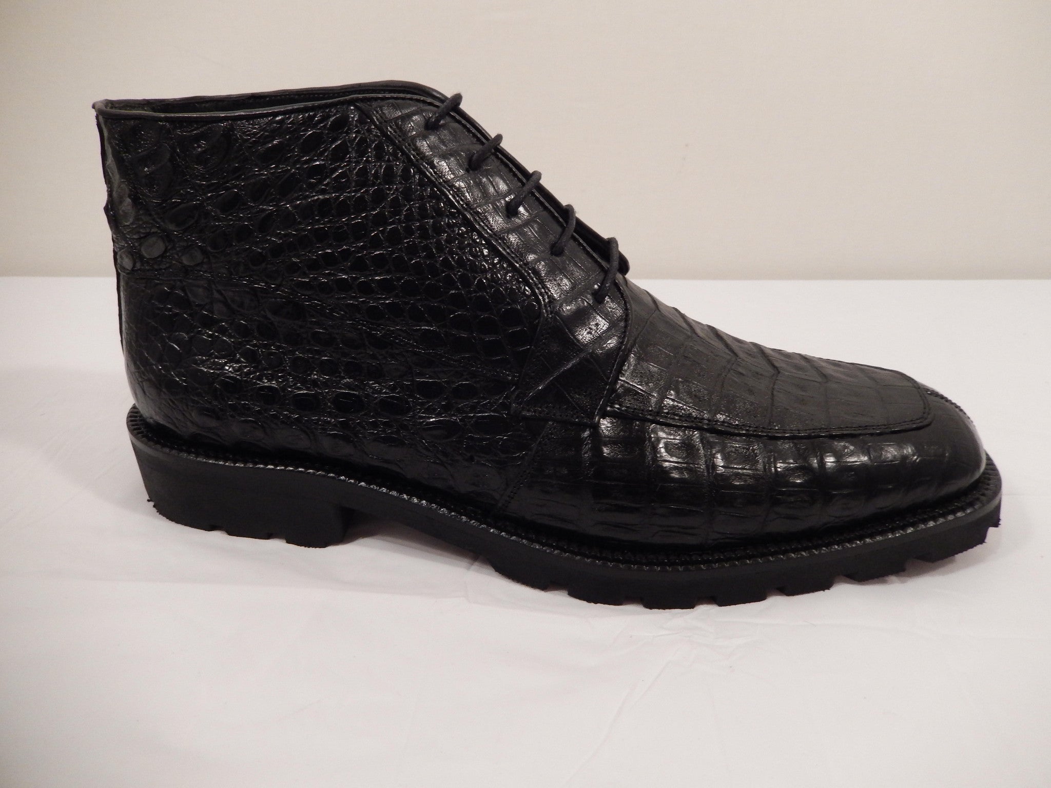 Los Altos All-Over Crocodile Lace Up Ankle Boots - Dudes Boutique