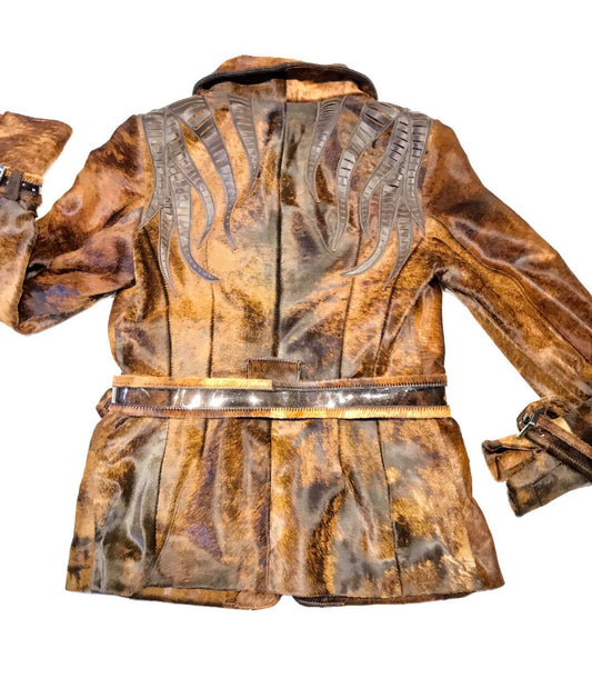 Kashani Ladies Natural Rust Pony Hair Jacket - Dudes Boutique