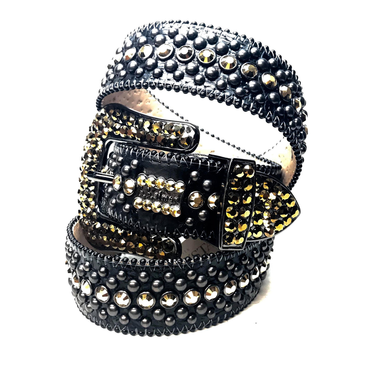 b.b. Simon 'Rose Gold' Fully Loaded Crystal Belts - Dudes Boutique