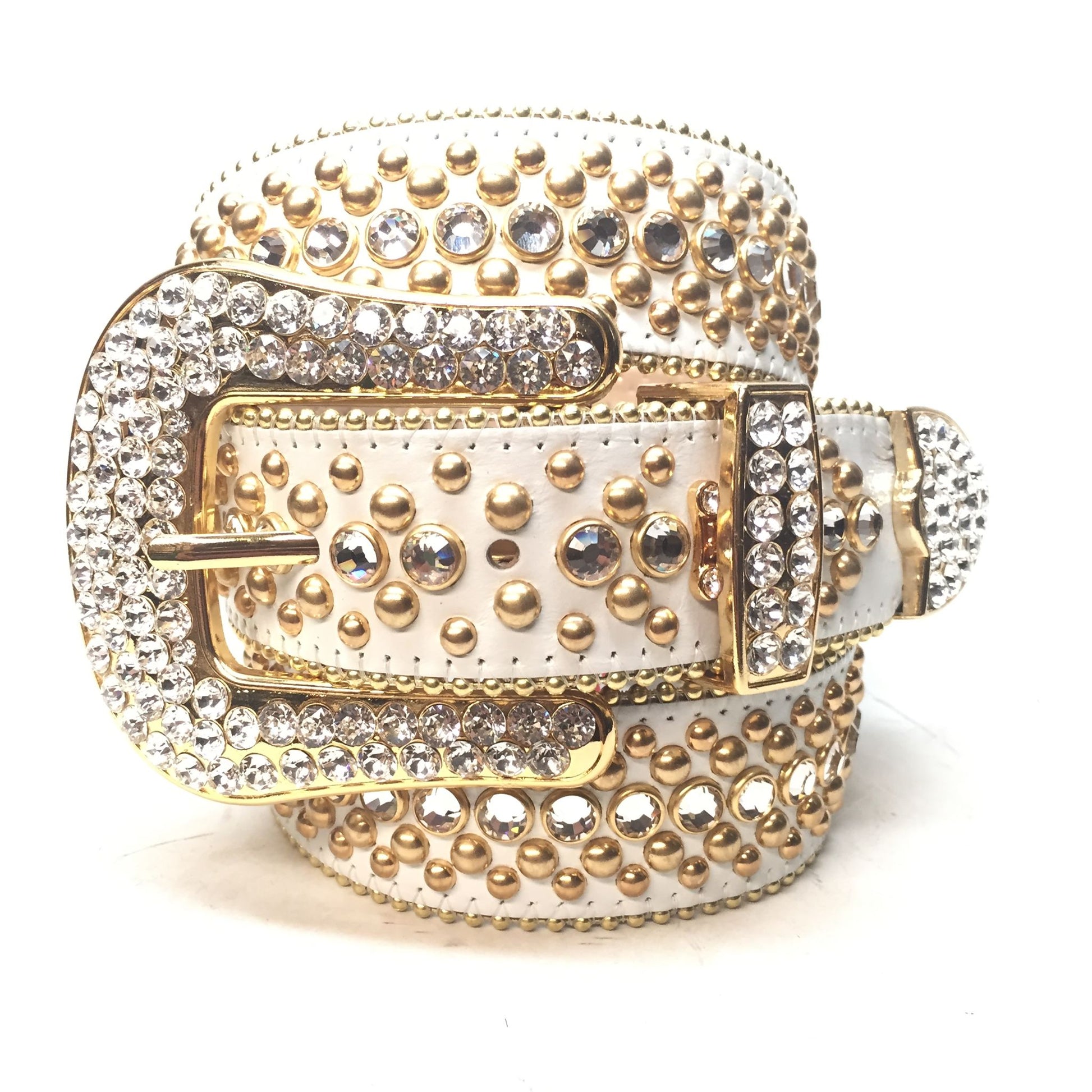 b.b. Simon 'White Gold' Fully Loaded Crystal Belt - Dudes Boutique