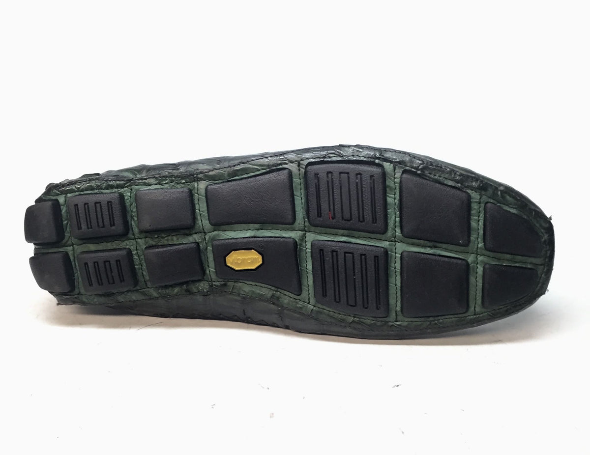 Calzoleria Toscana All-Over Green Crocodile Belly Loafers - Dudes Boutique