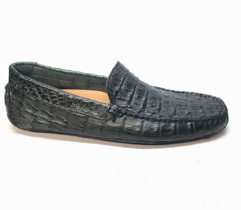 Calzoleria Toscana All-Over Green Crocodile Belly Loafers - Dudes Boutique