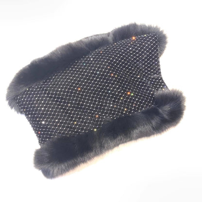 Volare Women's Black Silver Fox Fur Scarf - Dudes Boutique