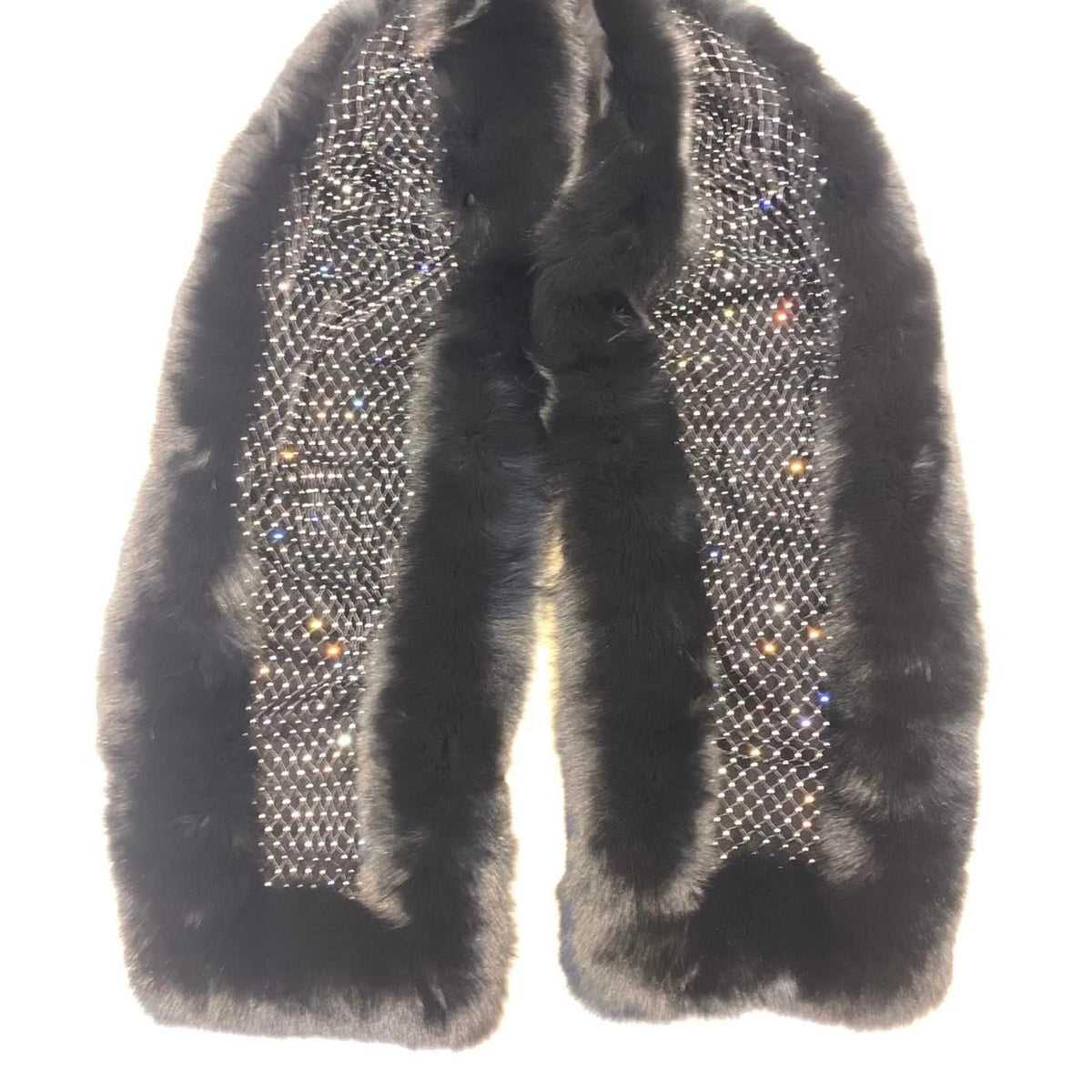 Volare Women's Black Silver Fox Fur Scarf - Dudes Boutique