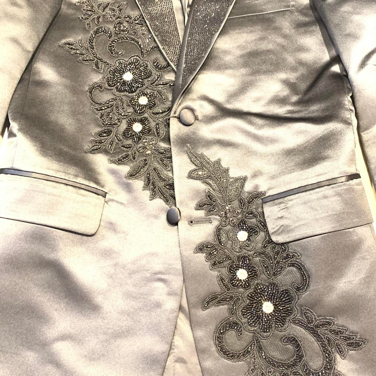 Barocco Men's Black Floral Crystal Blazer - Dudes Boutique