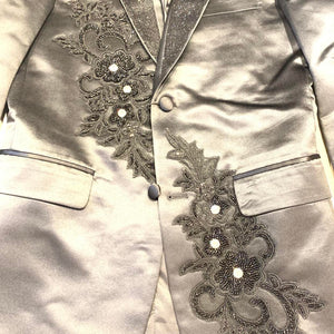 Barocco Men's Black Floral Crystal Blazer - Dudes Boutique