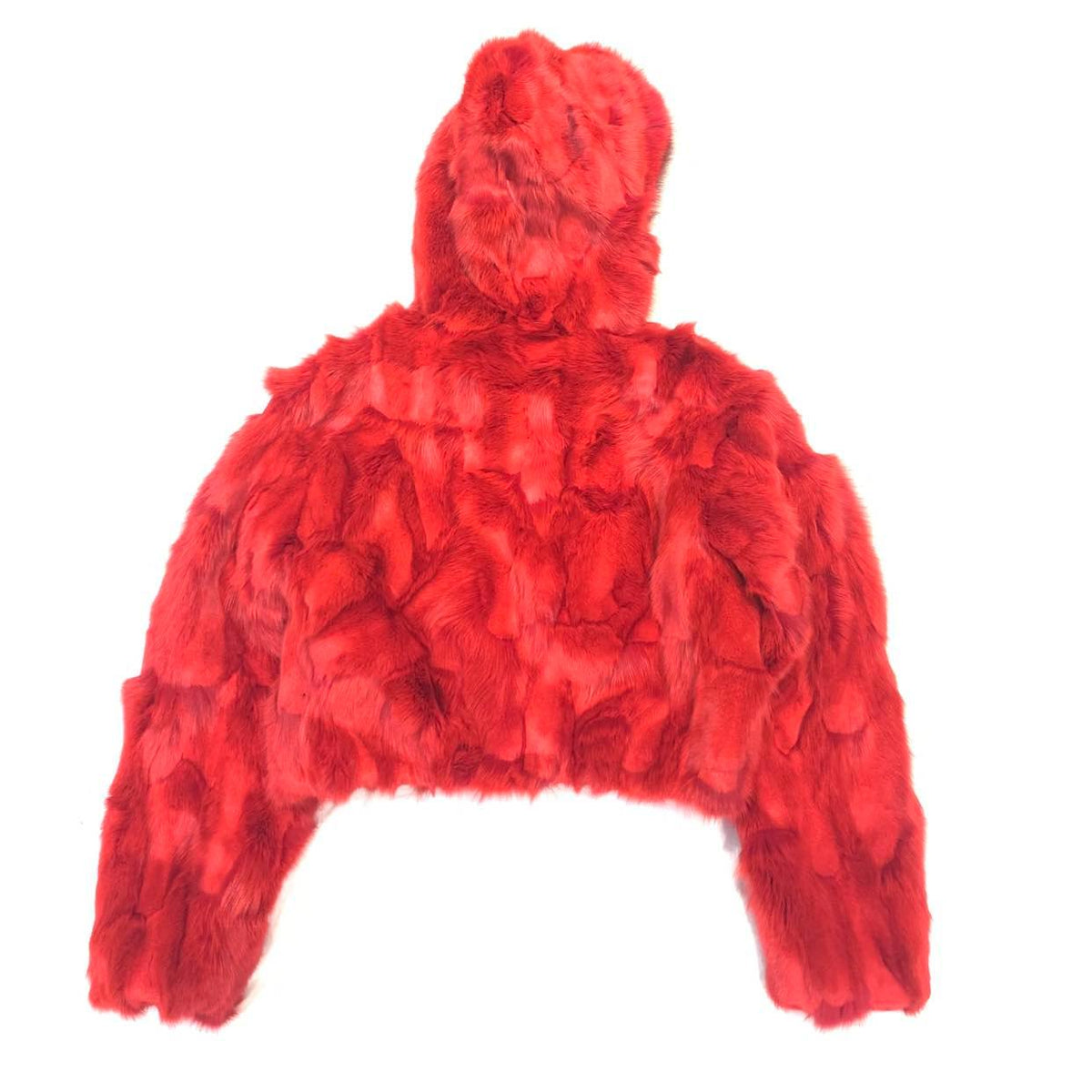 Kashani Ladies Red Hooded Fox Fur Coat - Dudes Boutique