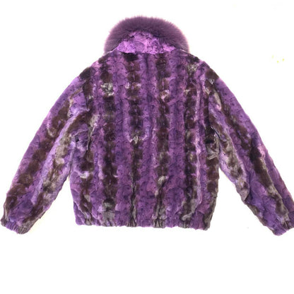 Kashani Men's Purple Diamond Cut Mink Fur Coat - Dudes Boutique