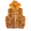 Kashani Men's Whisky Mink Diamond Cut Fox Fur Hooded Vest - Dudes Boutique