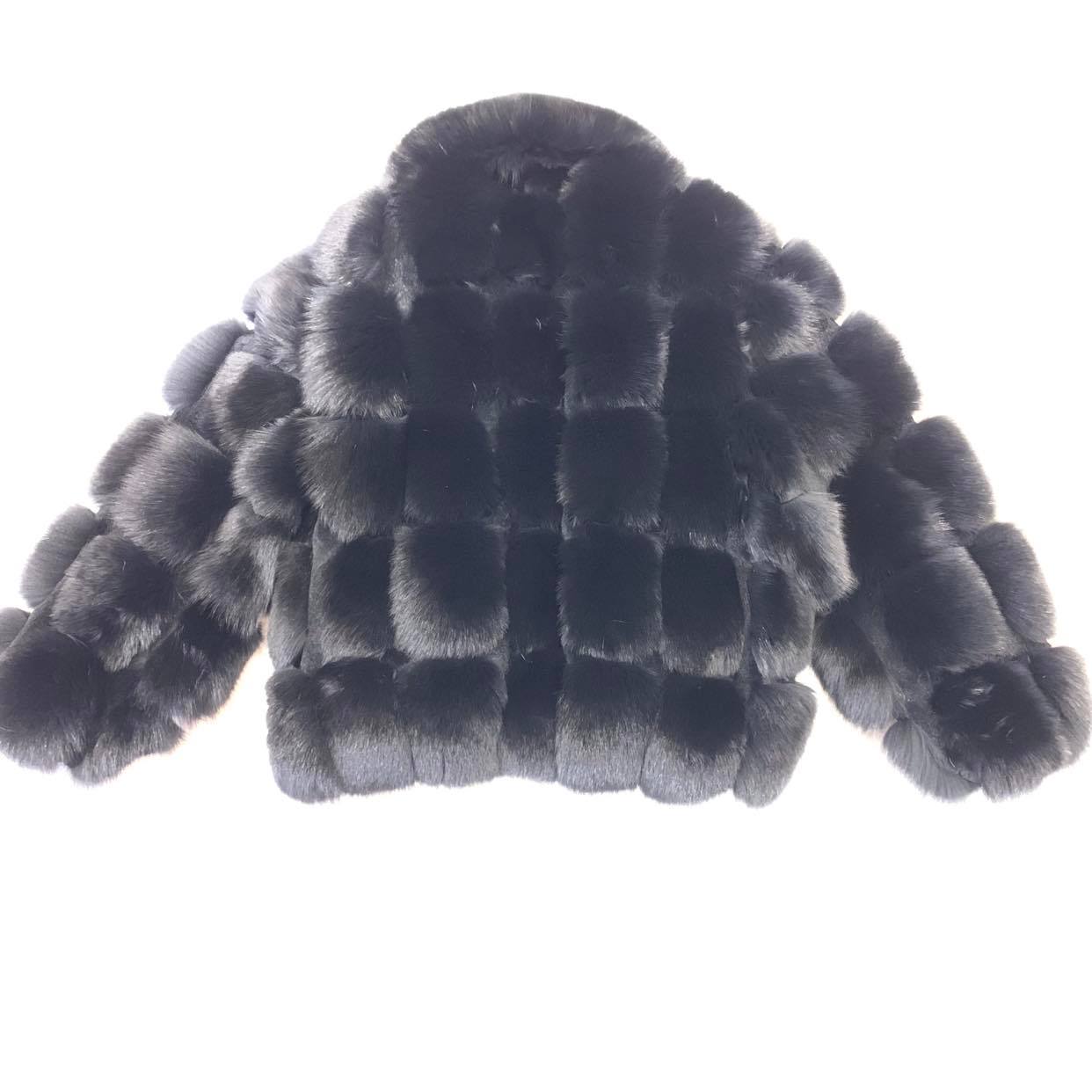 Kashani Men's Black Fluffy Spliced Fox Fur Bomber Coat - Dudes Boutique