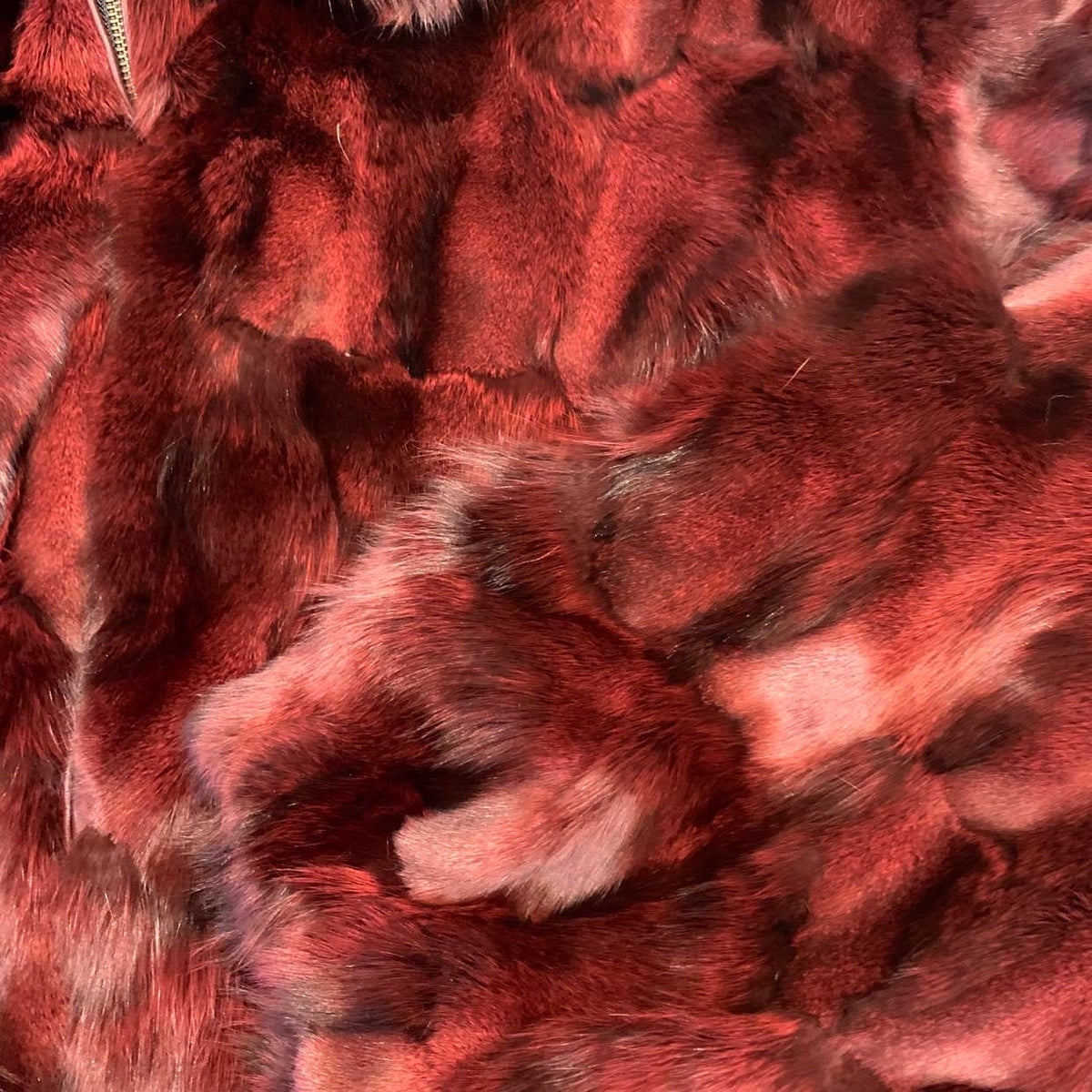 Kashani Men's Wine Diamond Cut Fox Fur Coat - Dudes Boutique