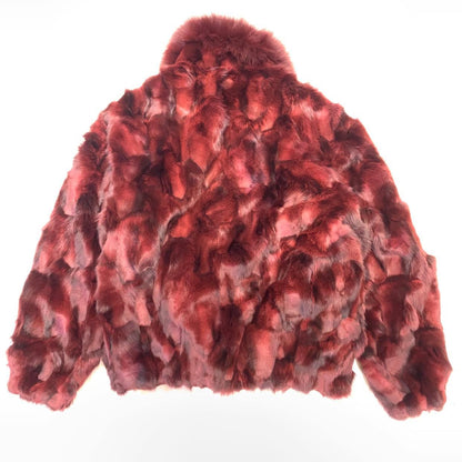 Kashani Men's Wine Diamond Cut Fox Fur Coat - Dudes Boutique