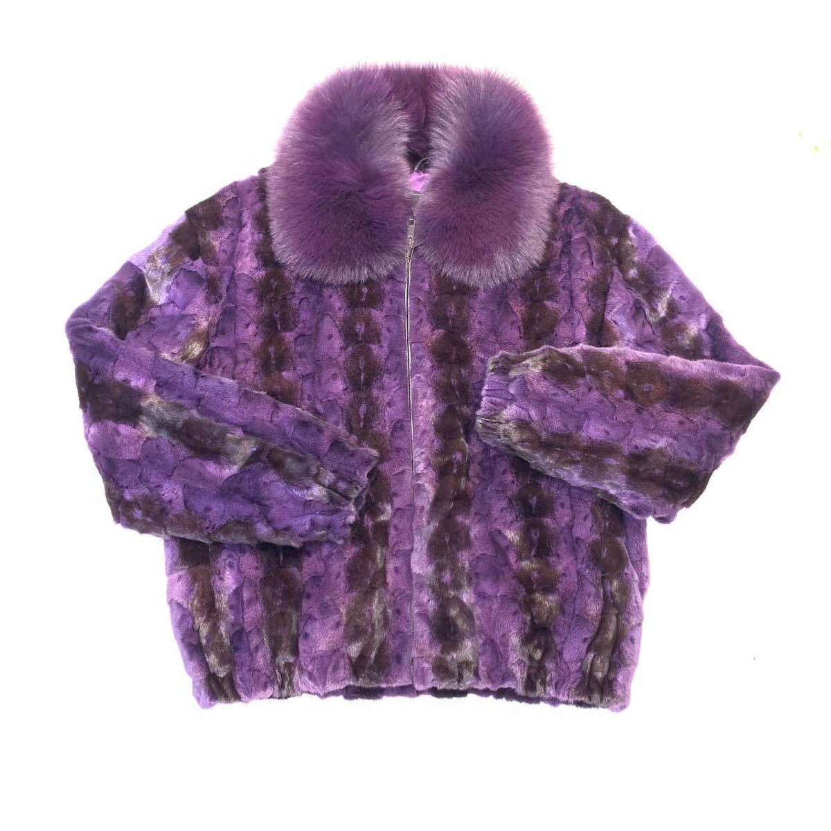Kashani Men's Purple Diamond Cut Mink Fur Coat - Dudes Boutique