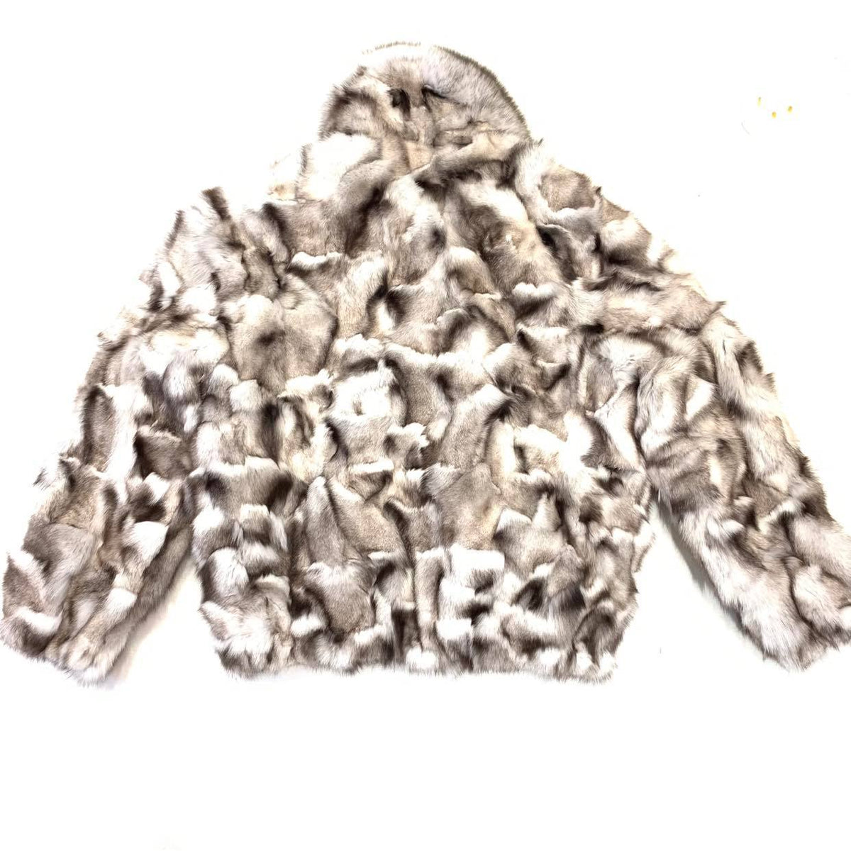 Kashani Men's Silver Diamond Cut Fox Fur Coat - Dudes Boutique