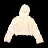 Kashani Ladies White Hooded Fox Fur Coat - Dudes Boutique