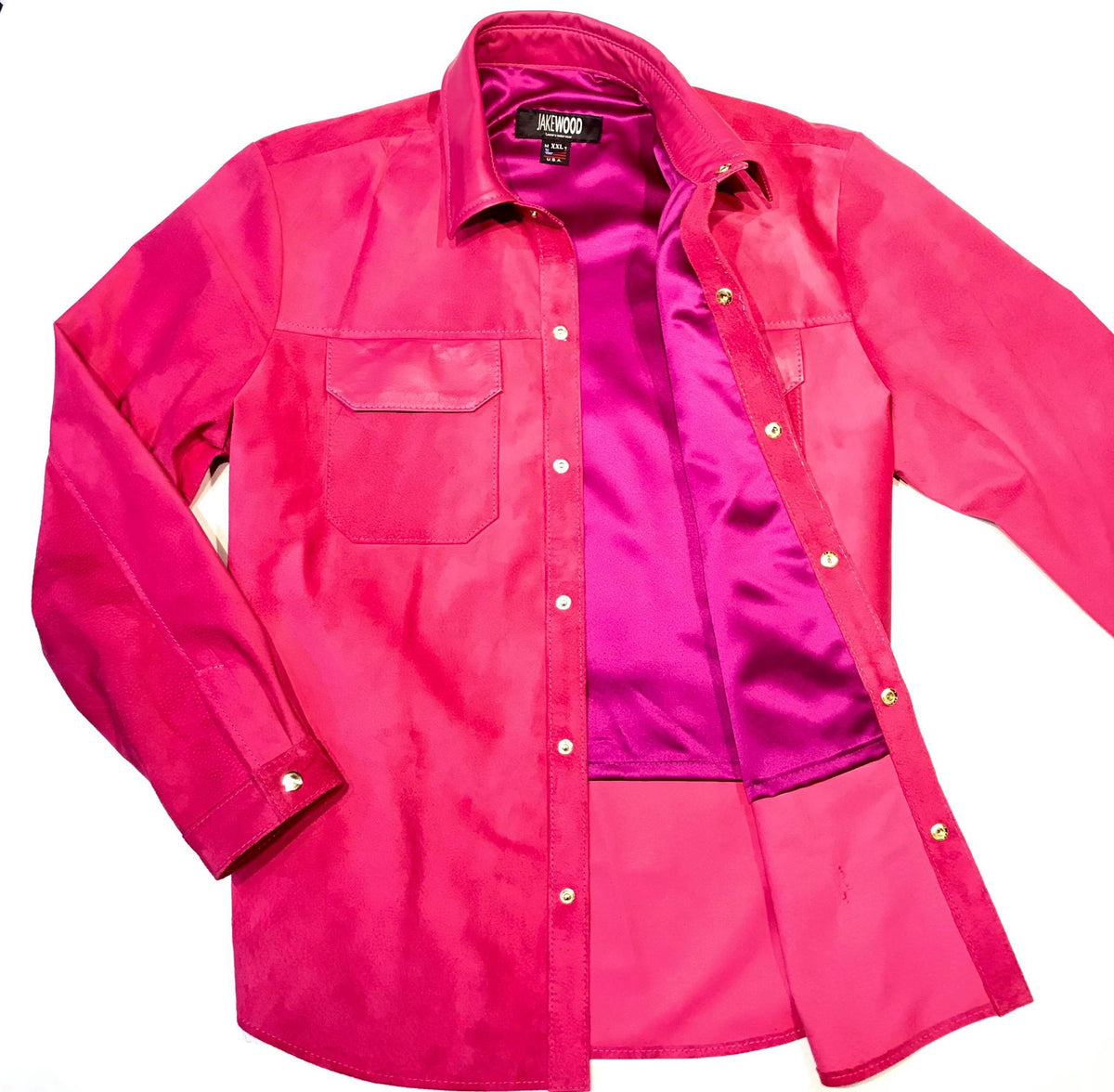 Kashani Pink Suede Button Up Shirt - Dudes Boutique