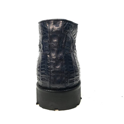 Los Altos All-Over Crocodile Belly Lace Up Ankle Boots - Dudes Boutique