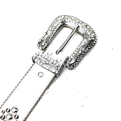 b.b. Simon 'White Magic' Studded Crystal Belt - Dudes Boutique