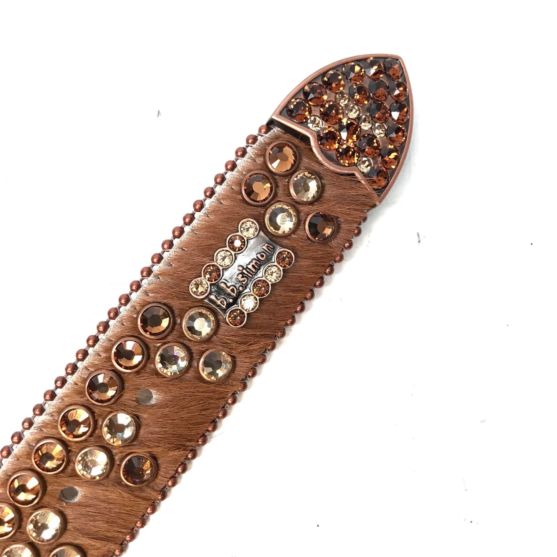 b.b. Simon 'Chocolate Triple Row' Crystal Belt - Dudes Boutique