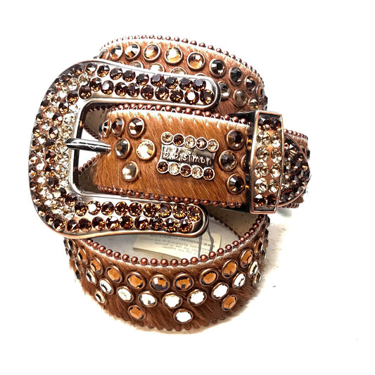 b.b. Simon 'Chocolate Triple Row' Crystal Belt - Dudes Boutique