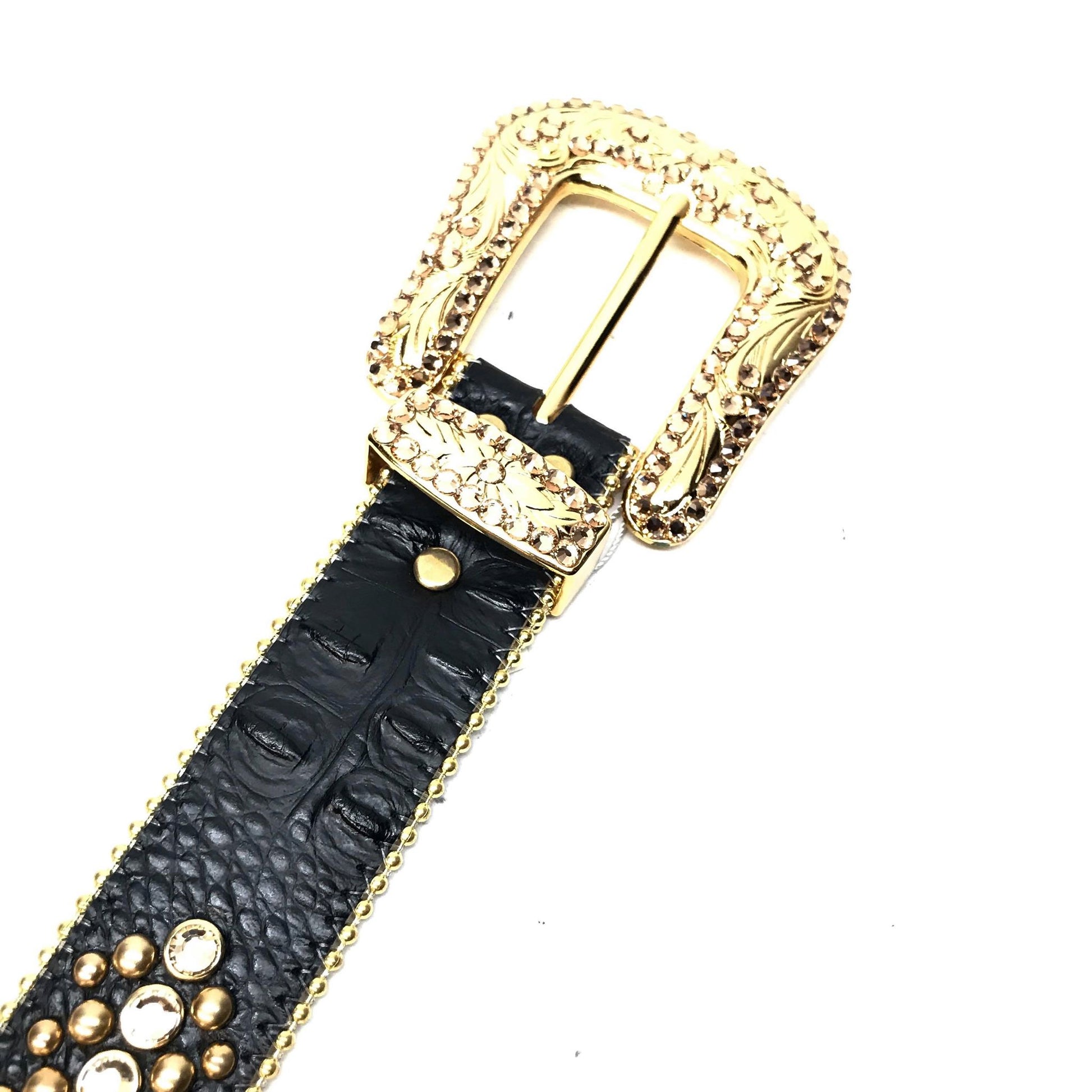 b.b. Simon 'ORO Negro' Studded Crystal Belt - Dudes Boutique
