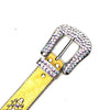 b.b. Simon 'Yellow Croc' Fully Loaded Iridescent Crystal Belt - Dudes Boutique